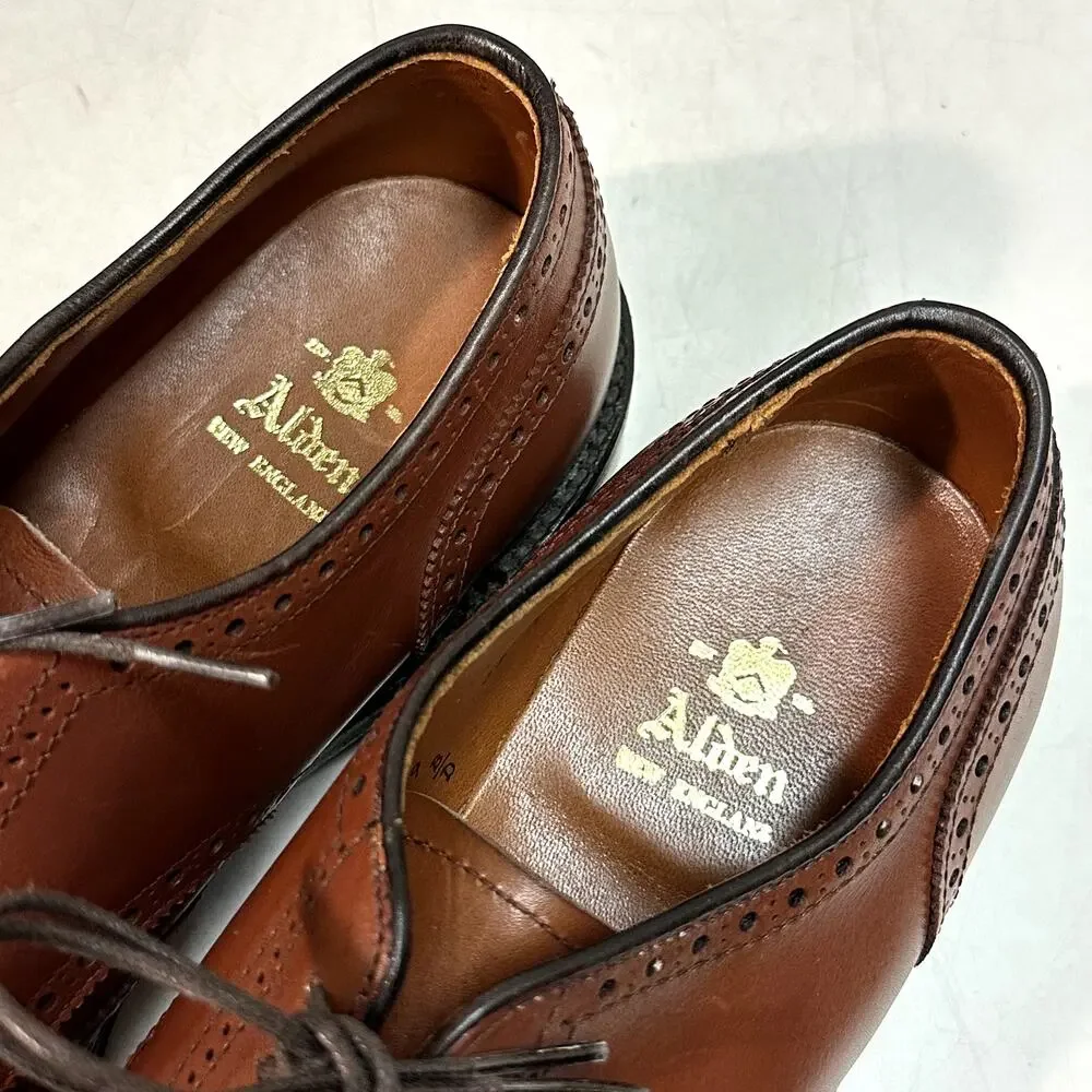 NIB RARE Alden 966 Short Wing Blucher Burnished Tan Calf Derby Made in USA 9 D
