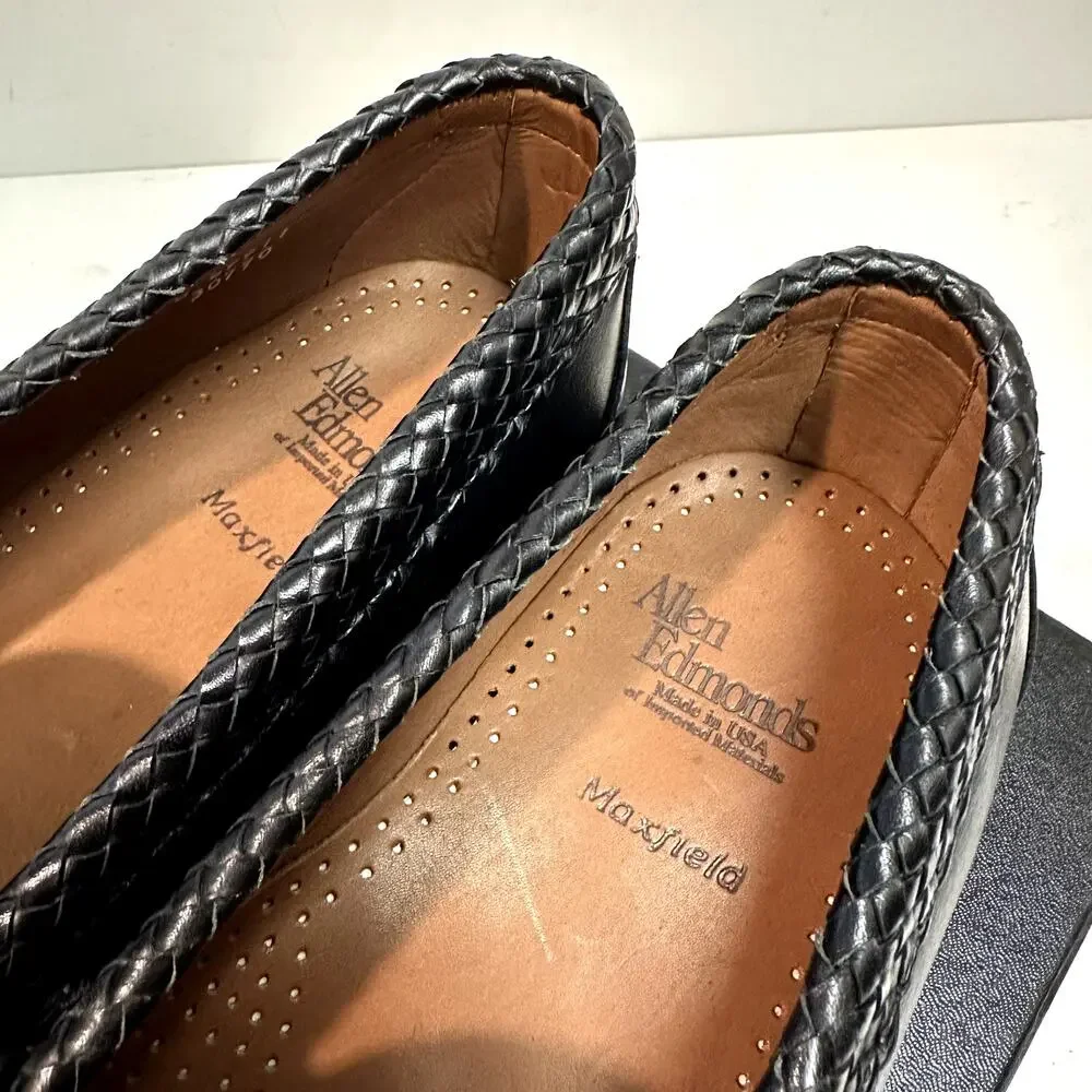 NWOT Allen Edmonds Maxfield Handsewn Tassel Loafer Moccasin Black USA 11 Wide E