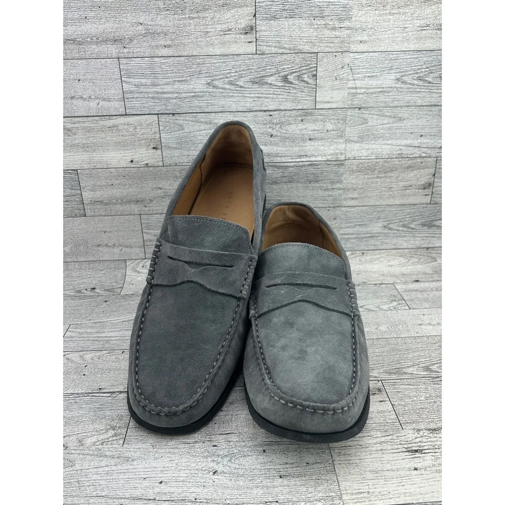 Jack Erwin Decker Men Sz 11M‎ Grey Suede Penny Driving Loafers Made in Brazil