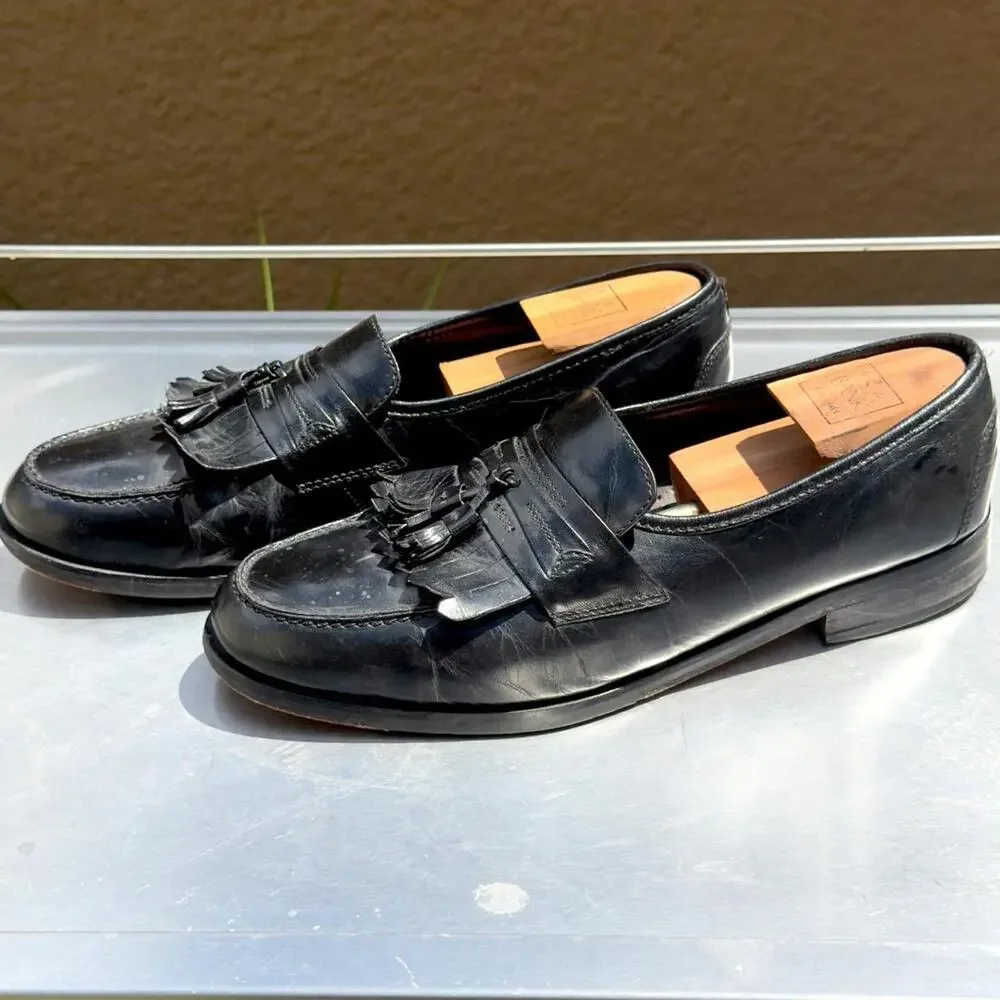 Nunn Bush Black Leather Loafers with Tassel - Size 10 1/2 M