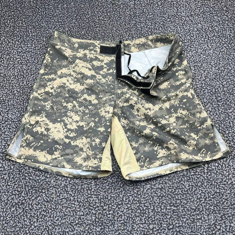Wet Effect Board Shorts Men 40 Digital Camo Green Tan Swim Trunks