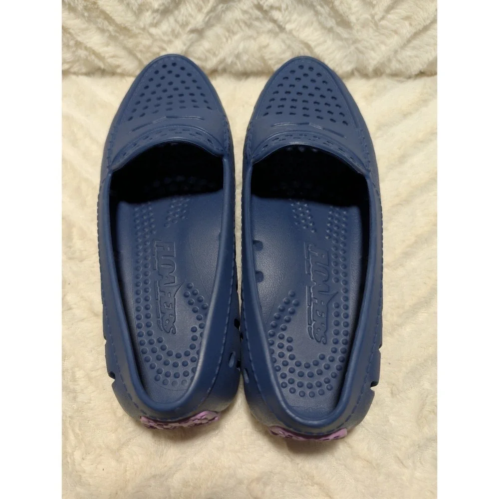 T1‎ FLOAFERS Navy/Lavender Water Friendly Slip On Women's Sz 7 Nautical Beach