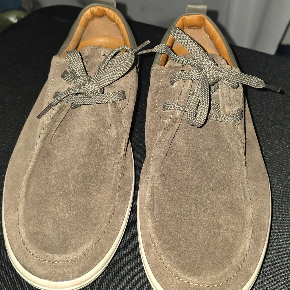 Ecco Men's Loafer Shoes Brown Suede/Leather? Laces Danish Design Casual Sz 6 EUC