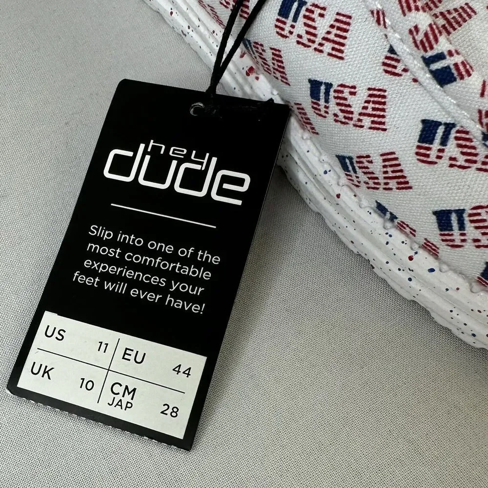 Hey Dude Mens Wally Dunk‎ USA Print Sz 11 July 4th Independence Day