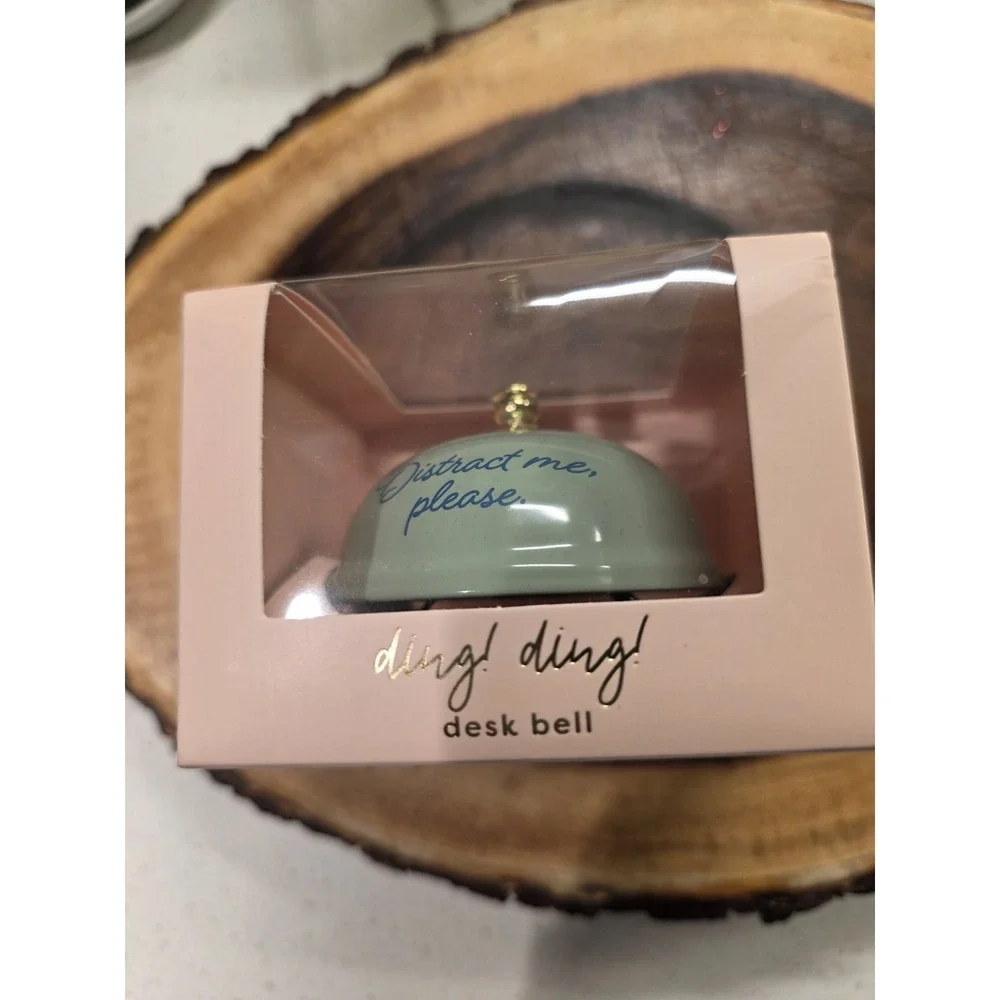 Carven‎ Novelty Blue Metal Desk Bell Glossy Finish Boxed 