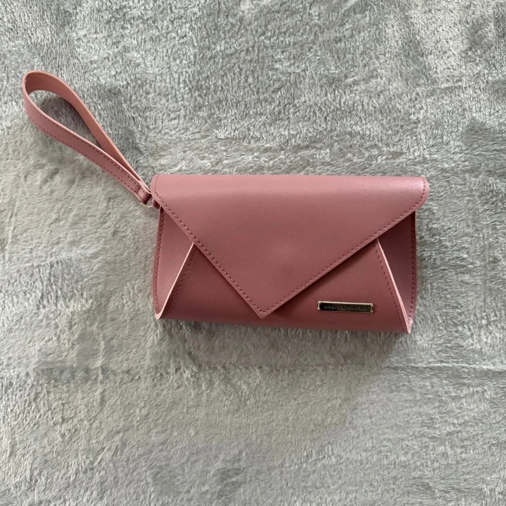 Jantaminiau x KLM Pink‎ Envelope Wristlet Clutch Travel Bag Limited Edition