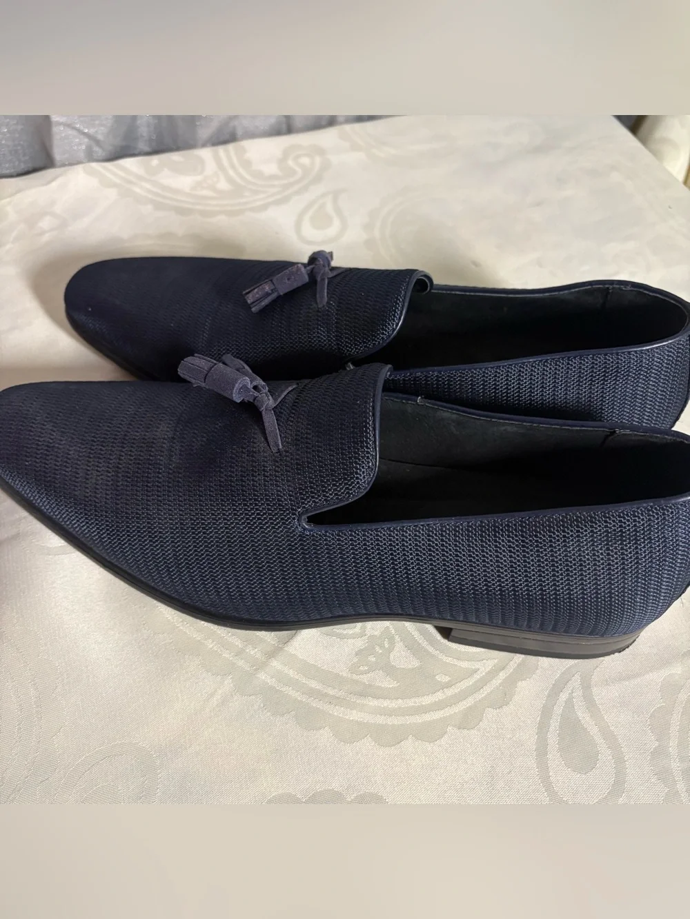 Stacy Adams Navy Tassel Loafers