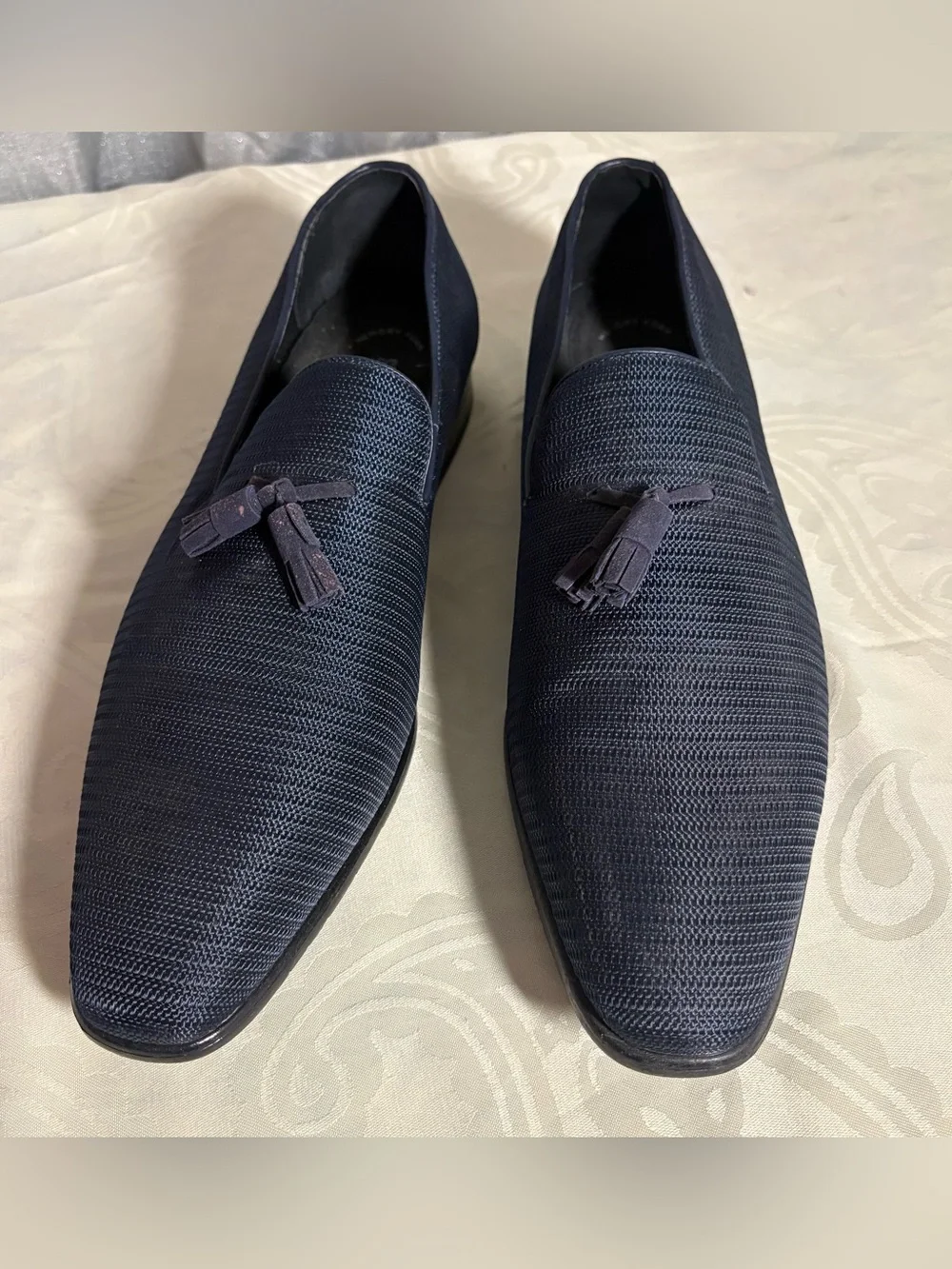 Stacy Adams Navy Tassel Loafers