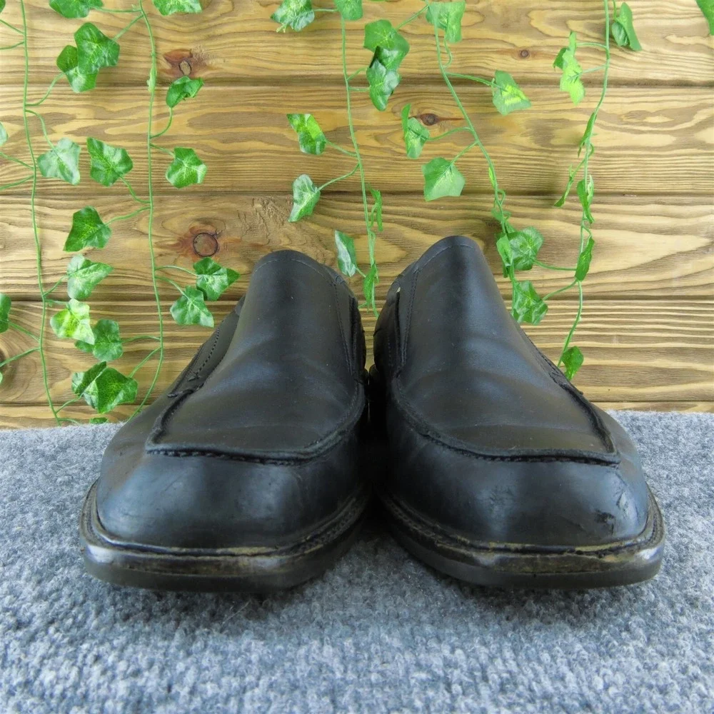 Ecco  Men Loafer Shoes Black Leather‎ Slip On Size 45 Medium