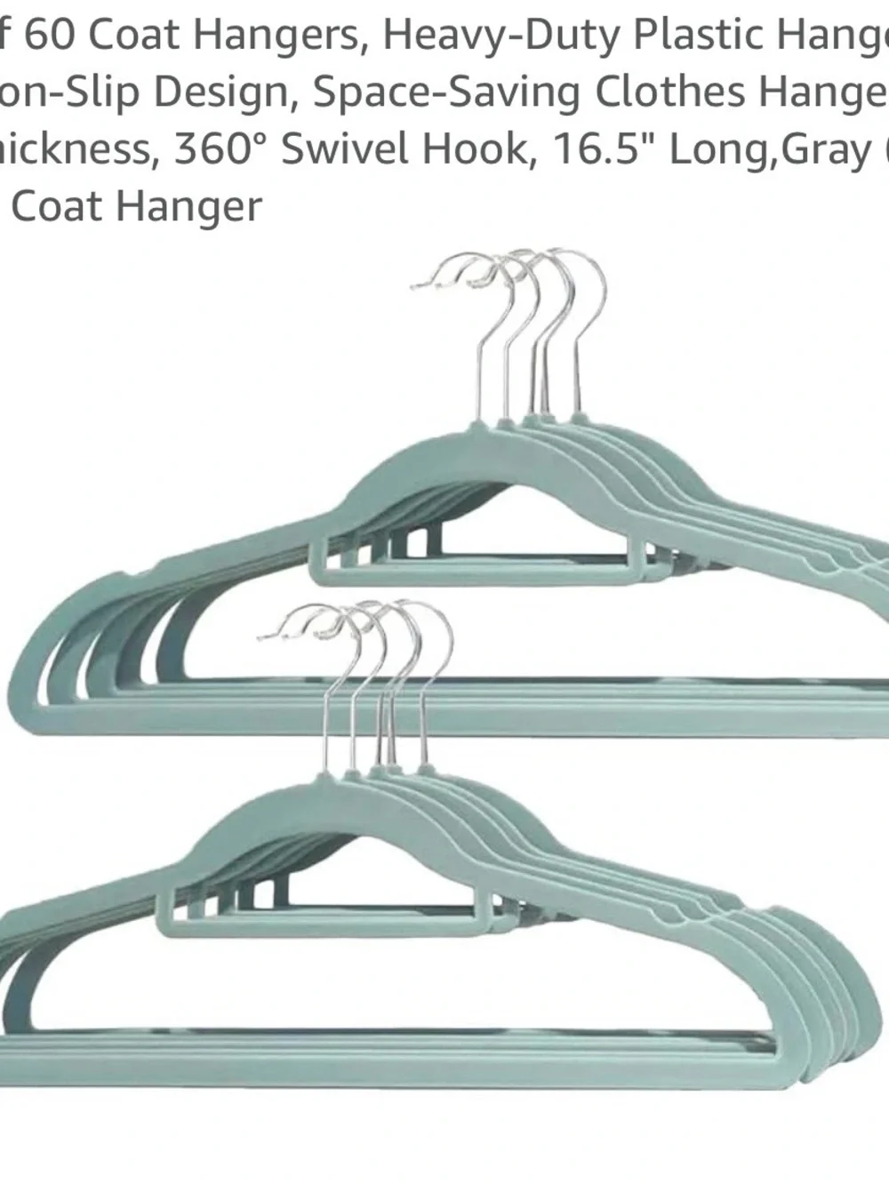 Pack of 50 Coat Hangers, Heavy-Duty Velvet Hangers with Non-Slip Design
