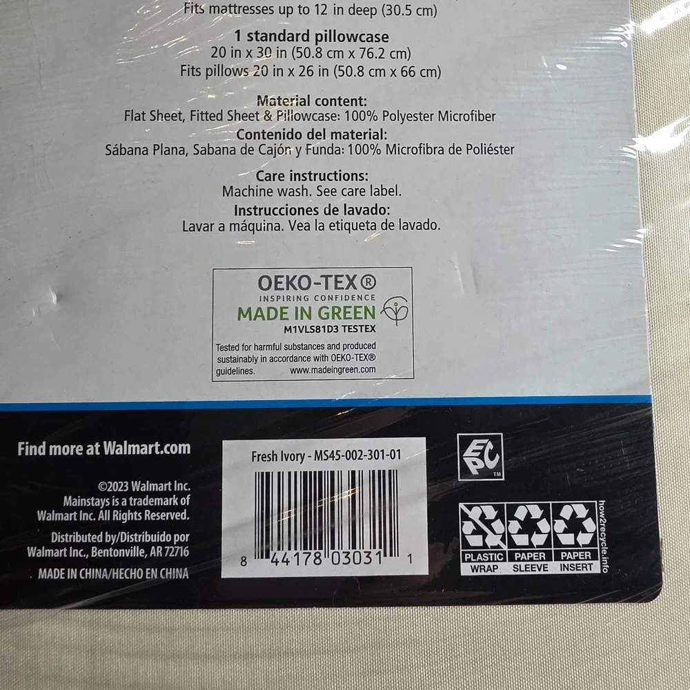 Mainstays microfiber sheet