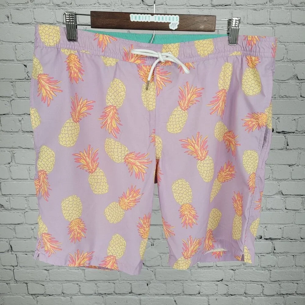 Bonobos Purple Pineapple Mesh Lined Board Shorts Swim Trunks Size Medium M