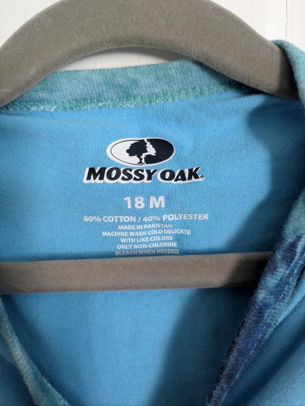 Mossy Oak Fishing Baby Onesie, Light Blue