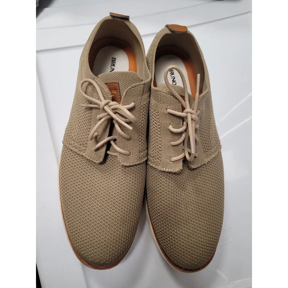 Bruno Marc Grand-01 Mens Knit Oxford Dress Shoes Tan Summer Style Laced Size‎ 13
