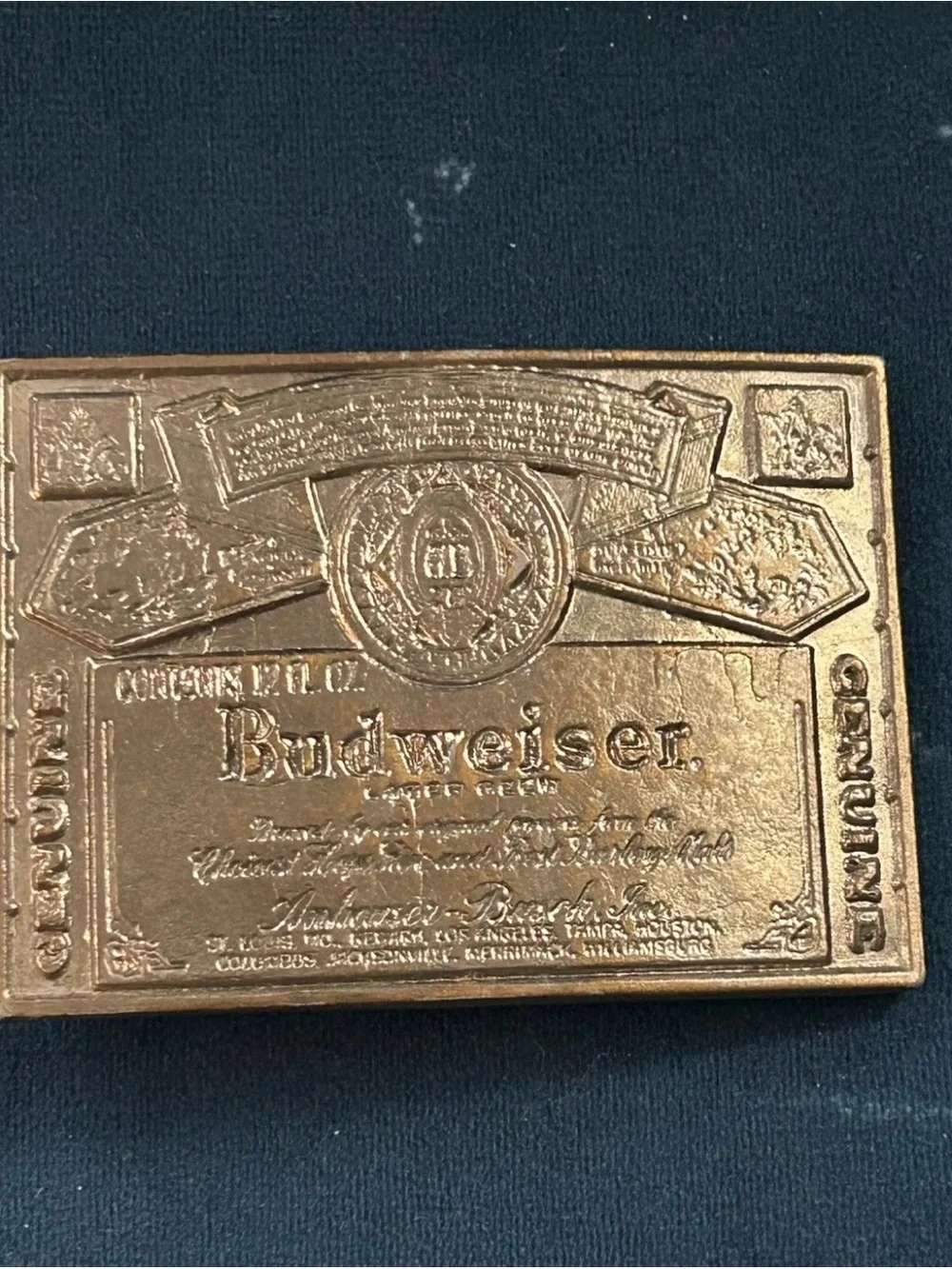 Budweiser King Of Beers Belt Buckle Vintage Made In USA 1979