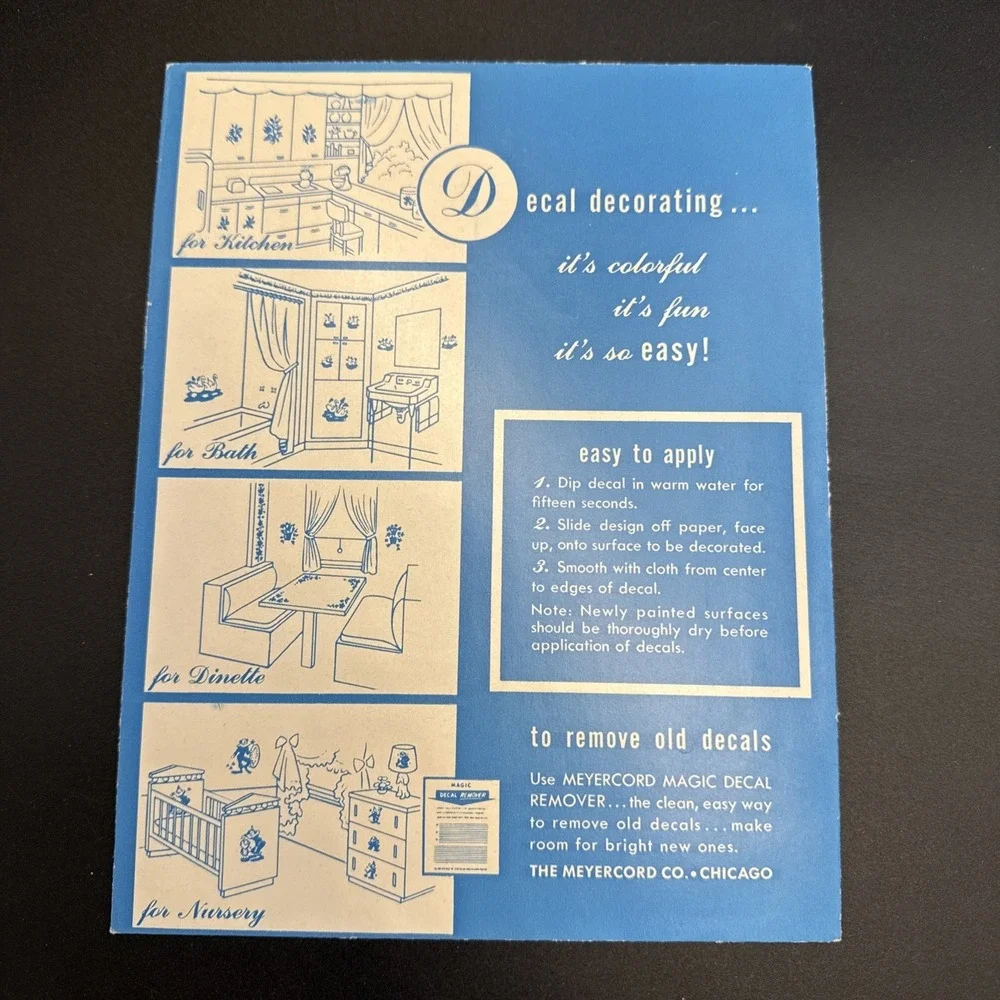 Meyercord Decals as shown decals
