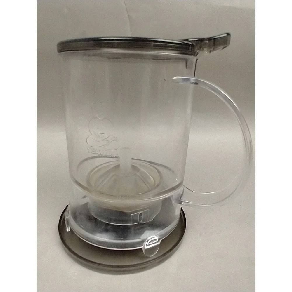 Teavana PerfecTea‎ 16 Oz Tea Maker Clear Black Brews 2 Cups Loose Leaf & Coaster