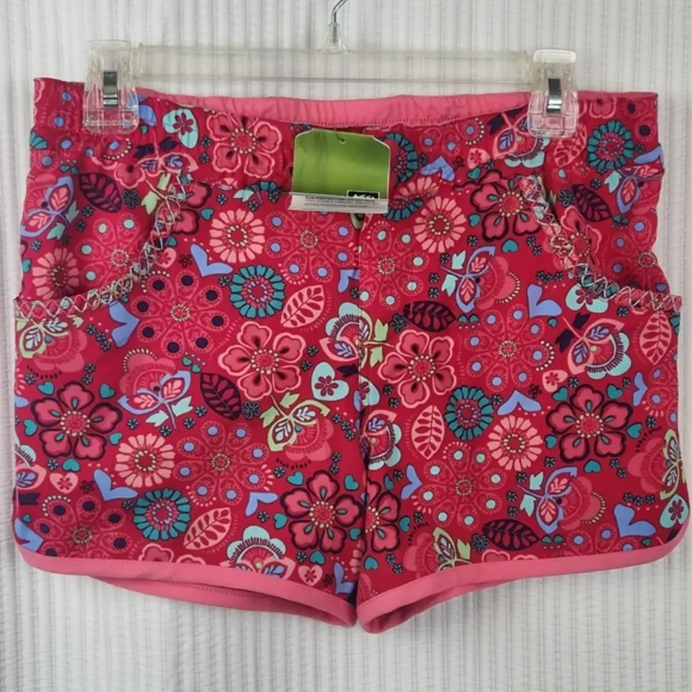 REI Girls Floral Splash Water‎ Short Dragon Fruit Large 14-16 NWT Holiday Vacay