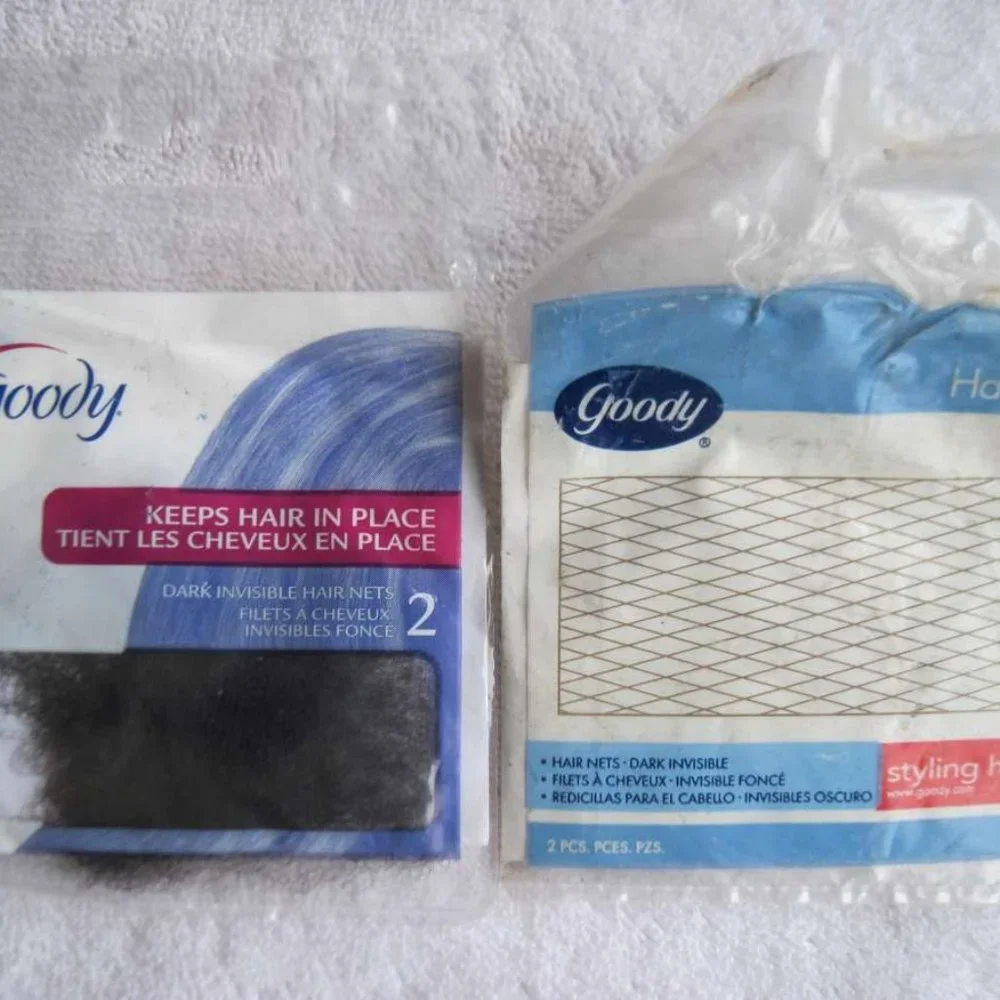 2 Goody Invisible Mesh Hair Nets Elastic Borders Edges Comfortable Hold Protect