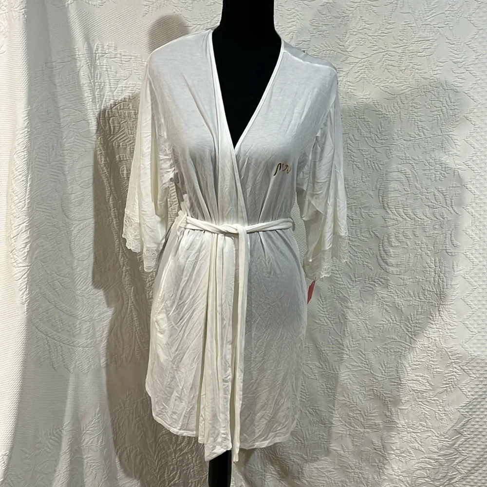 Kate Spade lace trim Mrs robe, size‎ XS/S, NWT