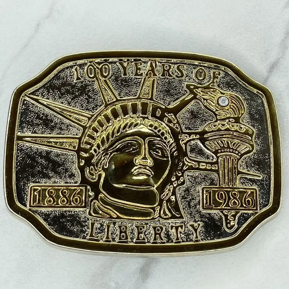 Vintage 100 Years of Liberty 1886 1986 Belt Buckle