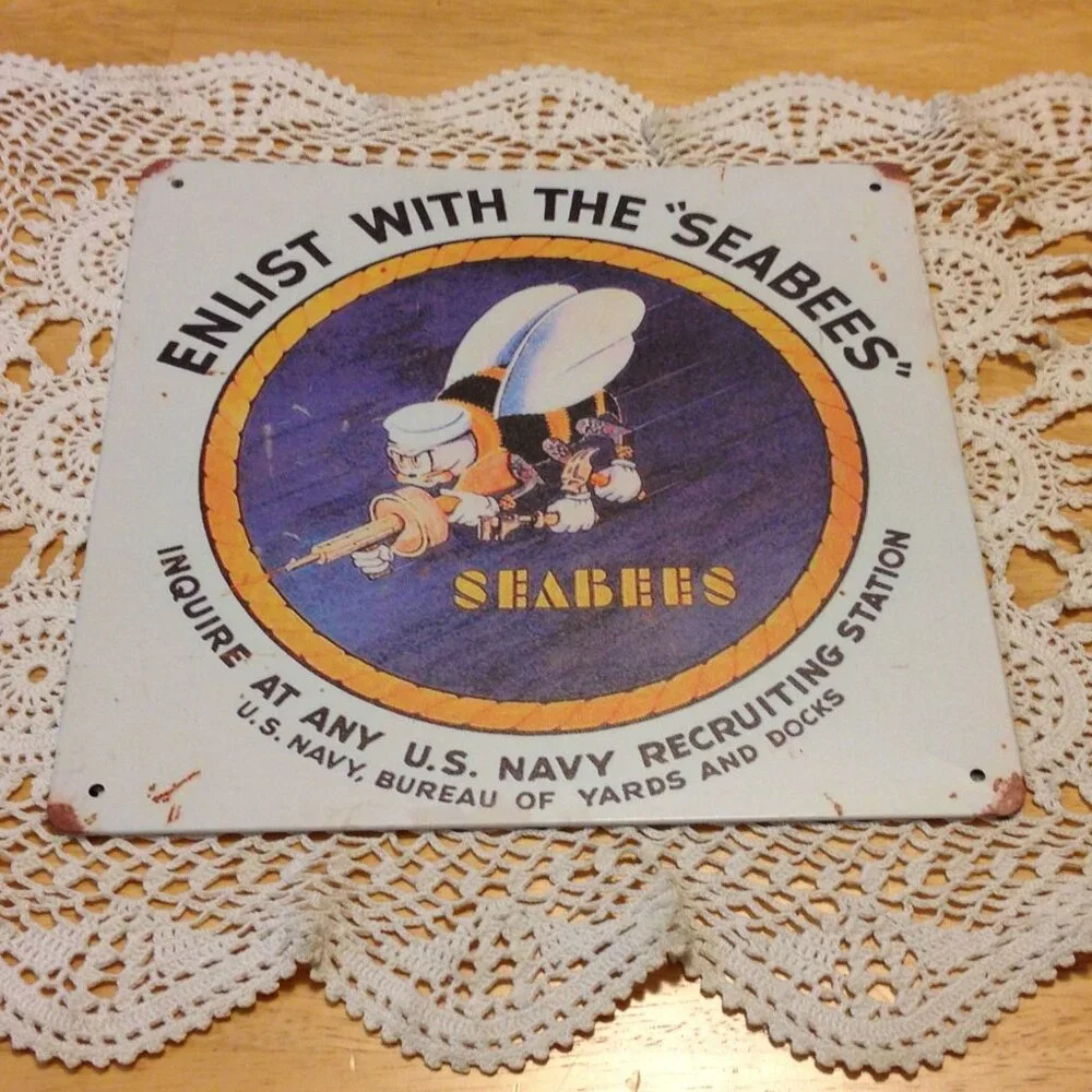 Vintage look reproduction, Seabees Navy Ad