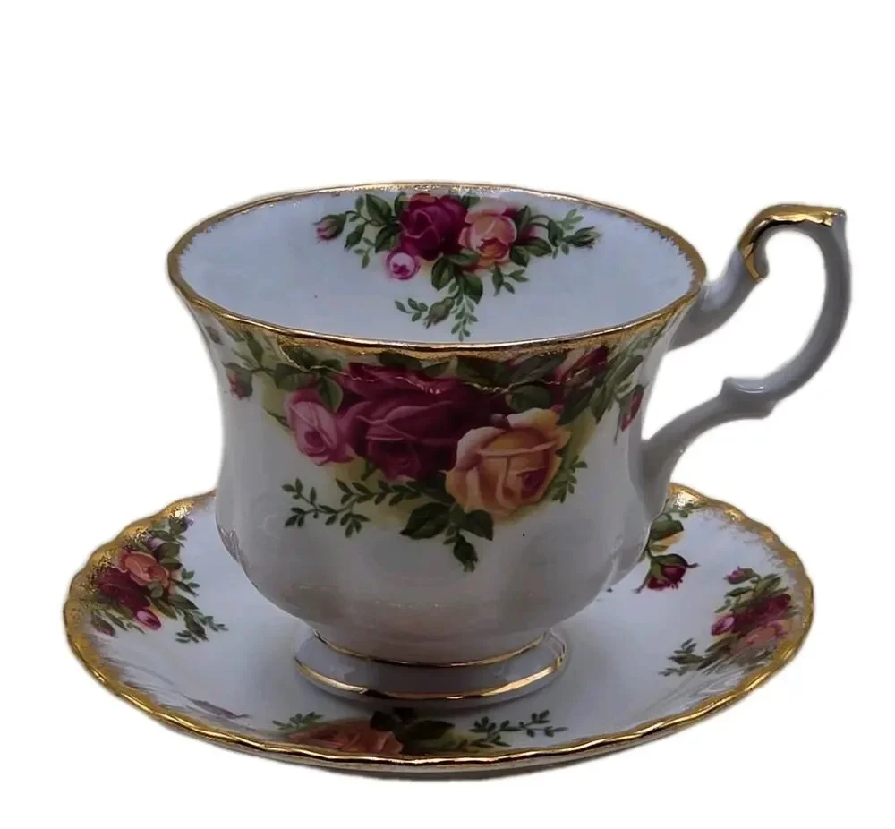 Royal Albert Old Country Roses Demitasse Cup & Saucer Set Espresso England Small