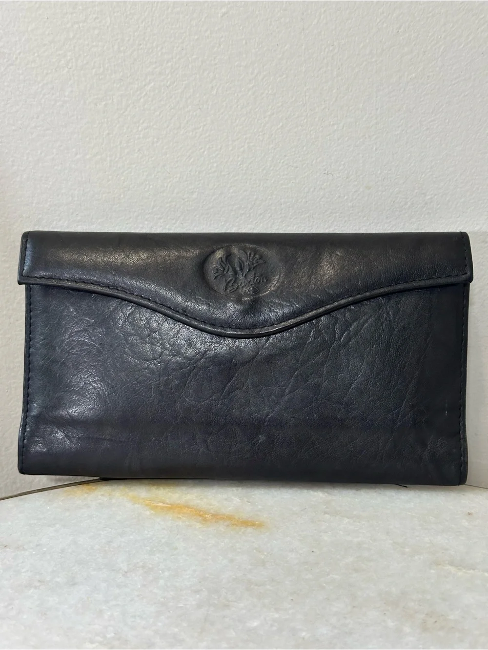 Buxton Women’s Heiress Organizer Clutch Wallet Cowhide Leather Black Cardholder