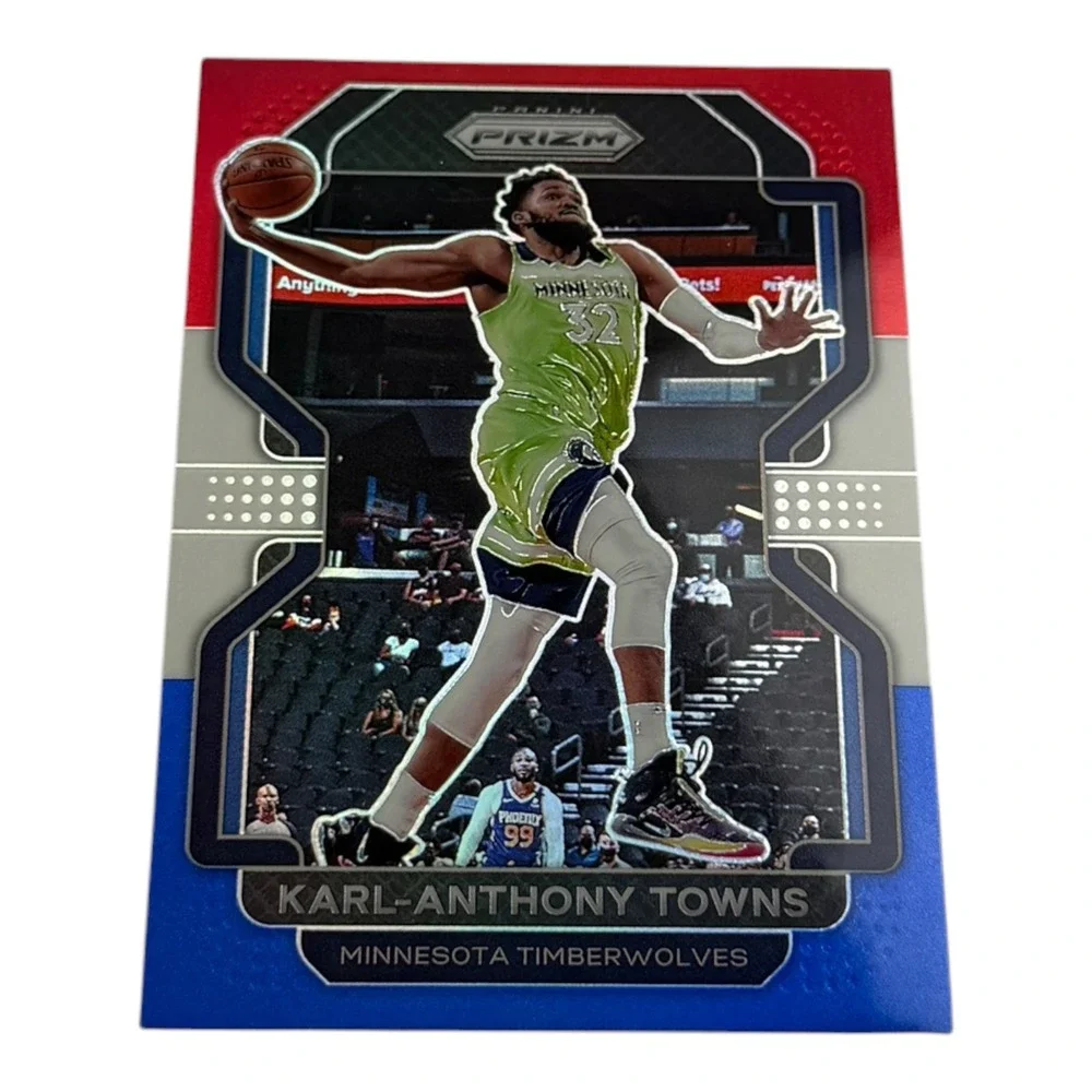2021-22 Panini Prizm Karl-Anthony Towns Red White Blue Prizm 157 Timberwolves
