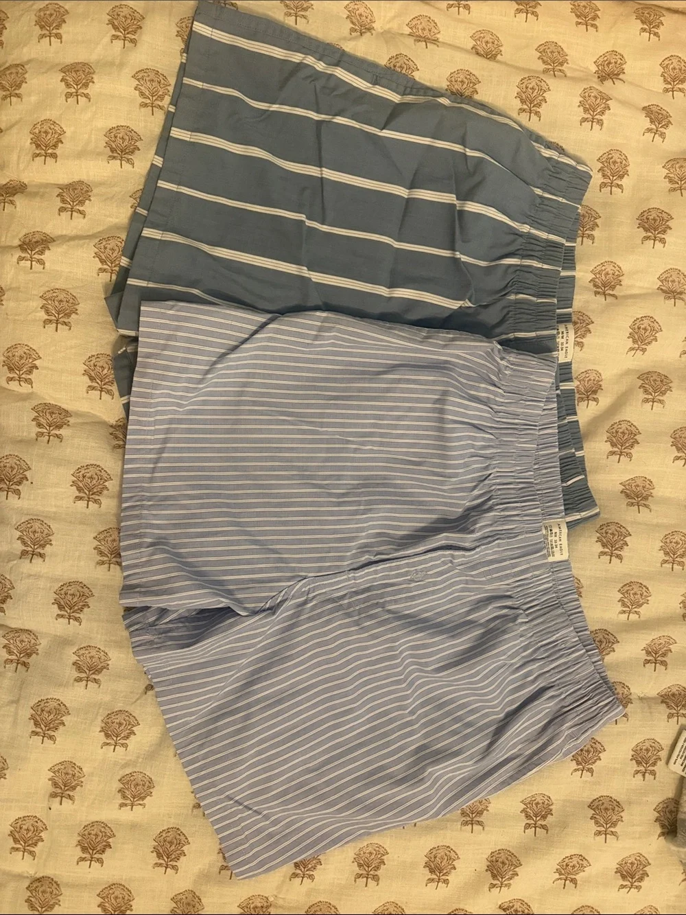American Eagle Outfitters Blue and Slate Striped Boxer Shorts Two-Pack