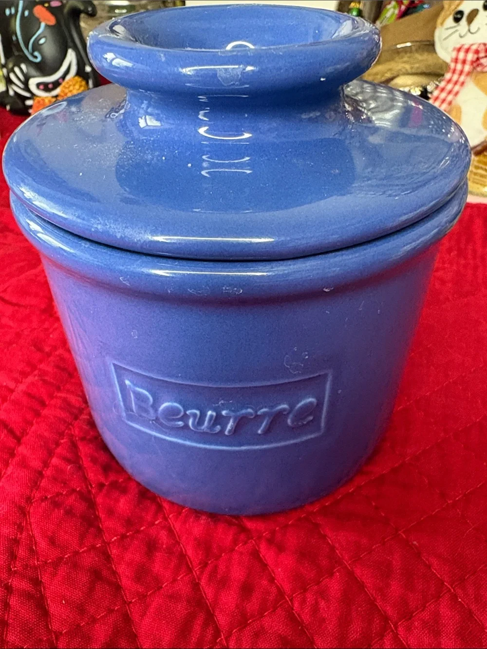 Butter Bell glazed blue