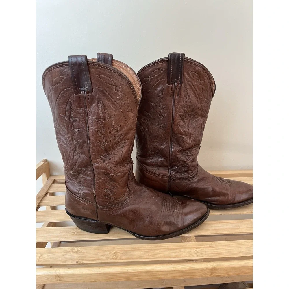 BROWN MADE IN USA VINTAGE NOCONA WESTERN COWBOY LEATHER BOOTS SIZE 10 D
