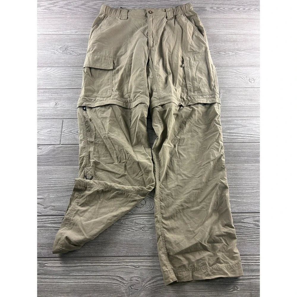 The North Face Mens Outdoor Hiking Convertible Cargo Pants Shorts Tan Medium