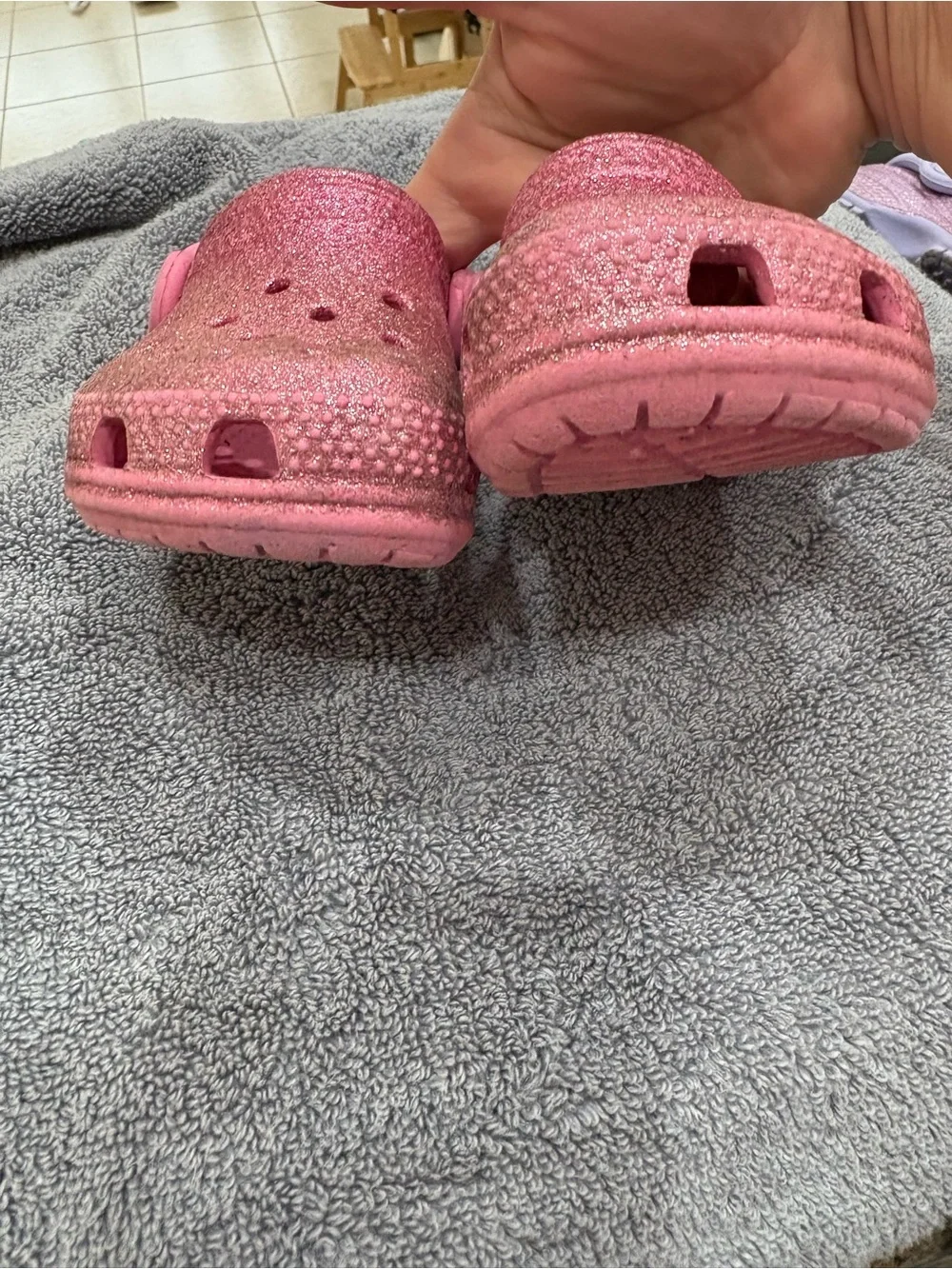 CROCS pink glitter