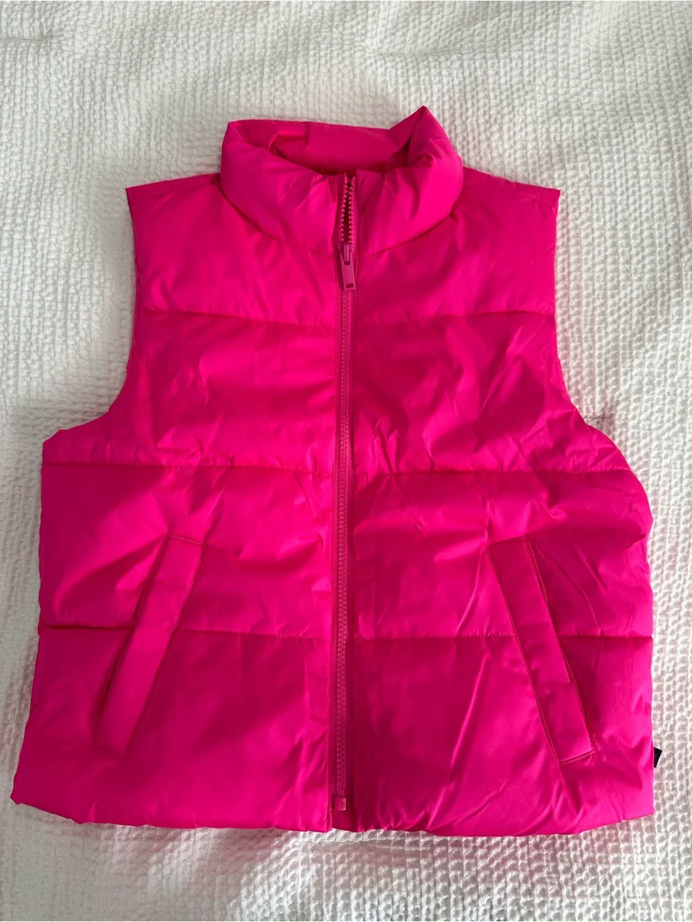 GAPKids Girls Bright Hot Pink Puffer Vest for Kids