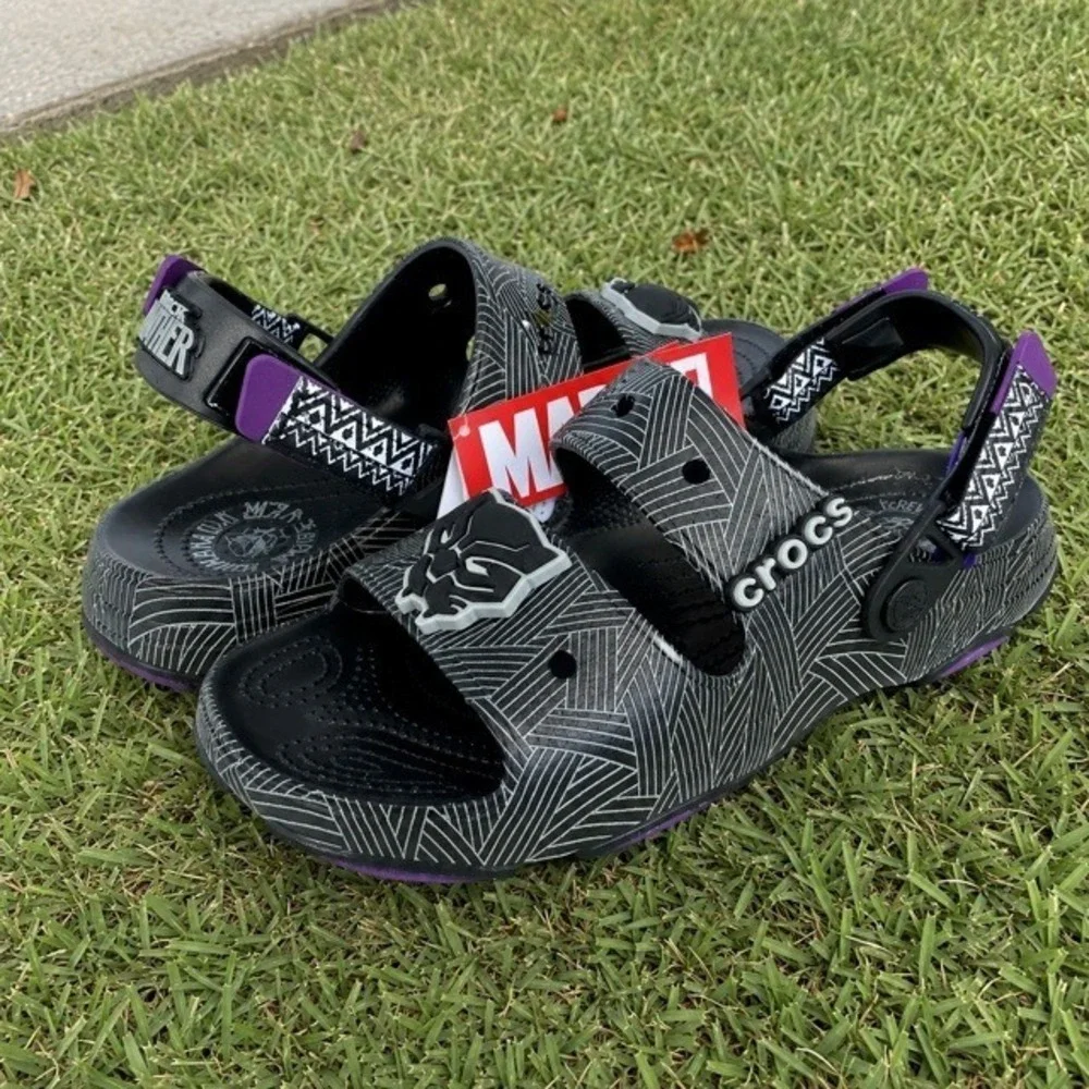Crocs x Marvel‎ Black Panther Wakanda Forever Sandals NWT Mens 6 Womens 8