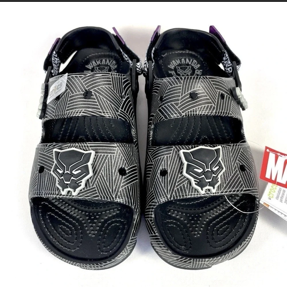 Crocs x Marvel‎ Black Panther Wakanda Forever Sandals NWT Mens 6 Womens 8