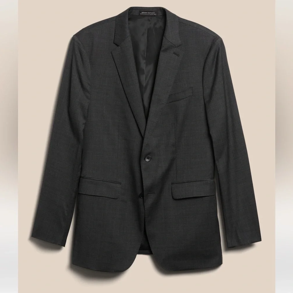 BANANA REPUBLIC Wool Nailhead Slim Fit Jacket in Gray/Navy Size 44 R‎ $400