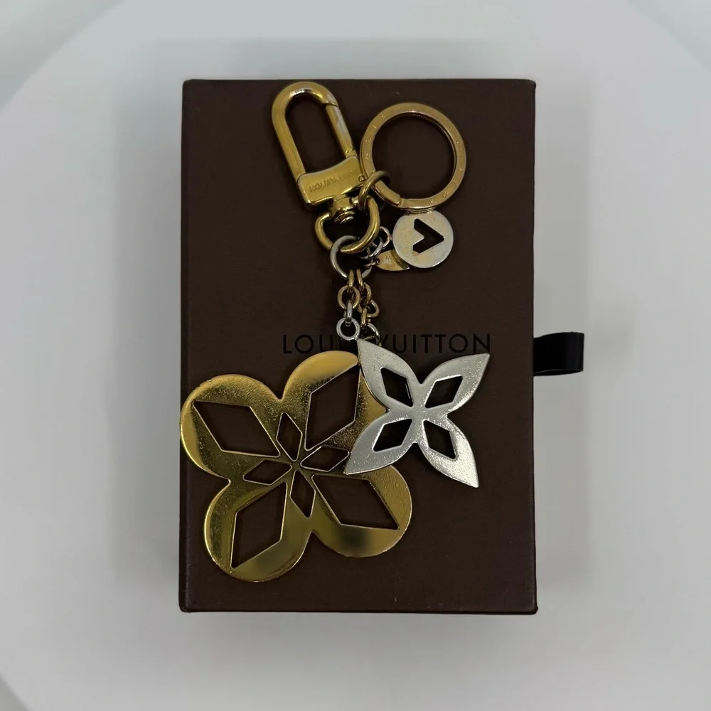 Louis Vuitton Two-Tone LV Malletage Blossom Bag Charm Keyring