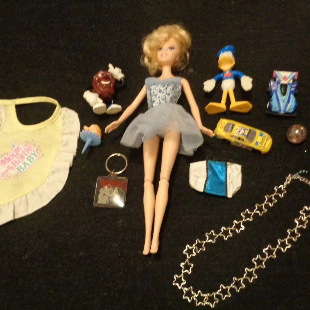 RETRO DISNEY BARBIE DOLL STUFF & TOYS LOT