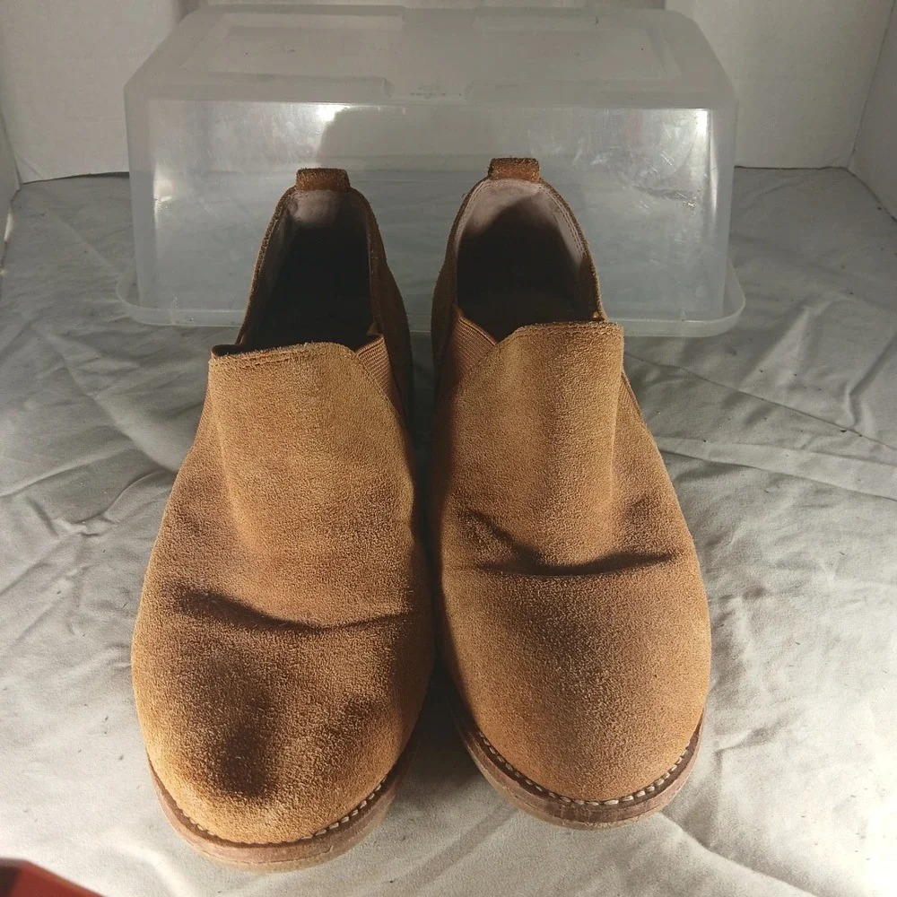 Franco Sarto Justia Tan Suede Shearling Lined Slip On Loafers Mens‎ 9M EUR 39