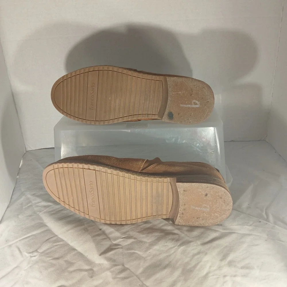 Franco Sarto Justia Tan Suede Shearling Lined Slip On Loafers Mens‎ 9M EUR 39