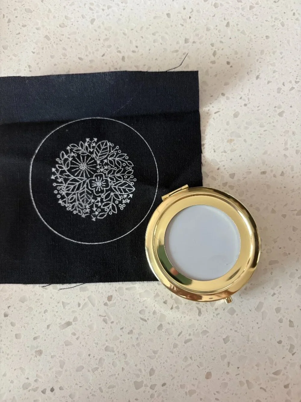 Compact Mirror Embroidery kit