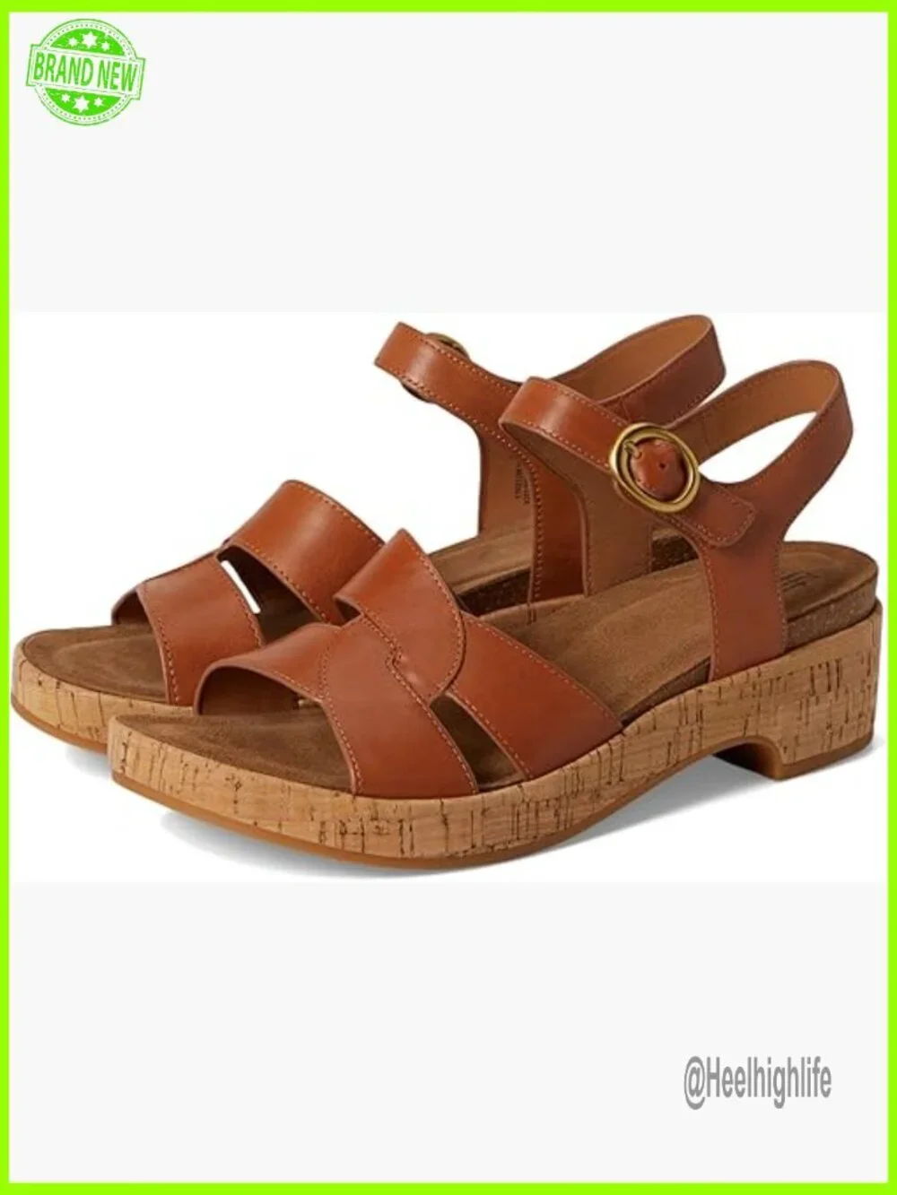 Leather Platform Sandals with Ankle Strap, Casual Open Toe Wedges
