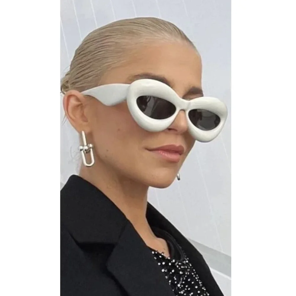 White Sunglasses Women Fashion Designer Candy Color Luxury Beach Festival  Party
