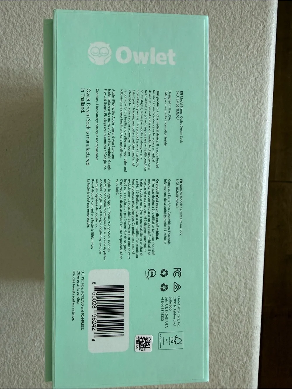 Owlet dream sock