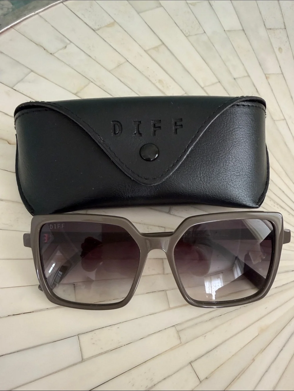Diff Eyewear women’s gray Square Sunglasses with Gradient Lenses