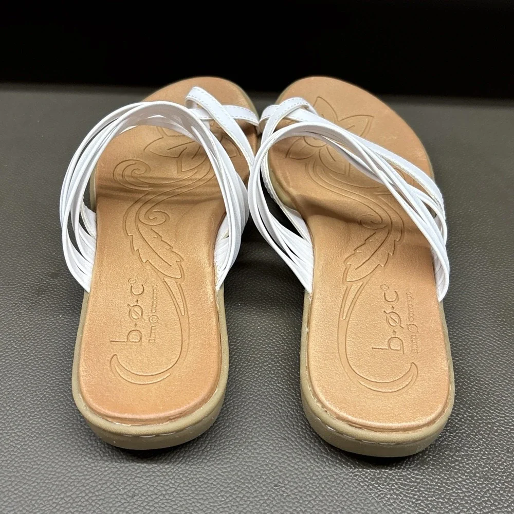 BOC Born  Size9m Womens Sandals White Strappy Shoes Z40101-CHJ22
