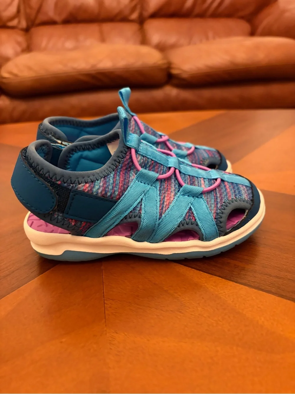 Lands End Kids purple and  Blue and water friendly Active Sandals