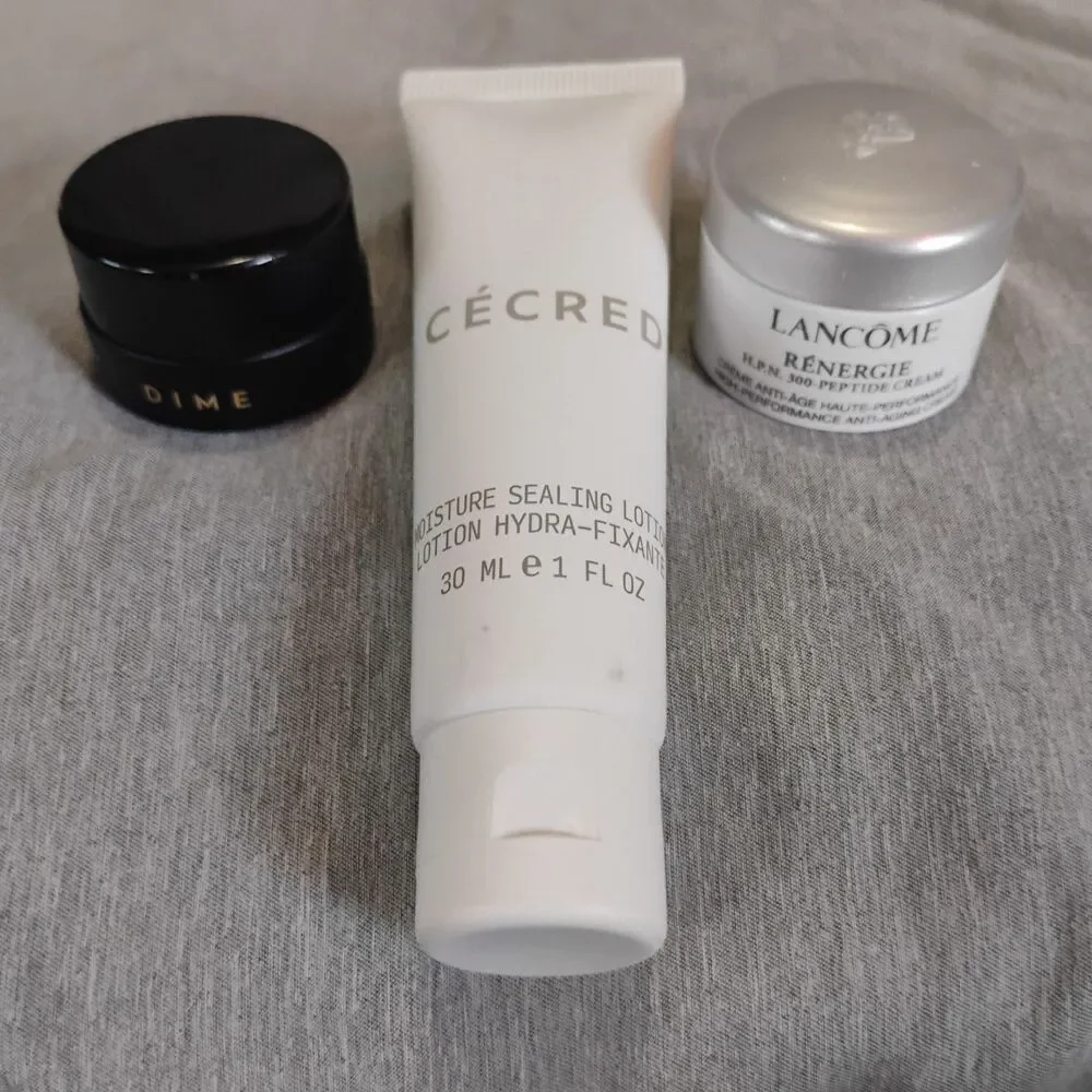 3 Pc Beauty Bundle Cécred Moisture Sealing Lotion Lancome Renergie Dime Dewy Crm